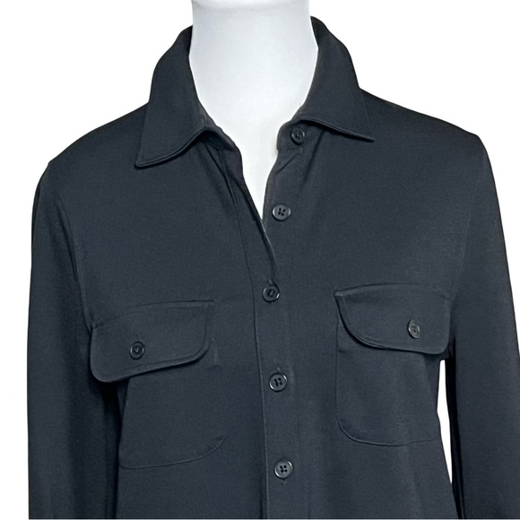 LAUREN Ralph Lauren Women’s Black L/S Shirt Dress Popover Button Size S Neutral - Picture 4 of 6